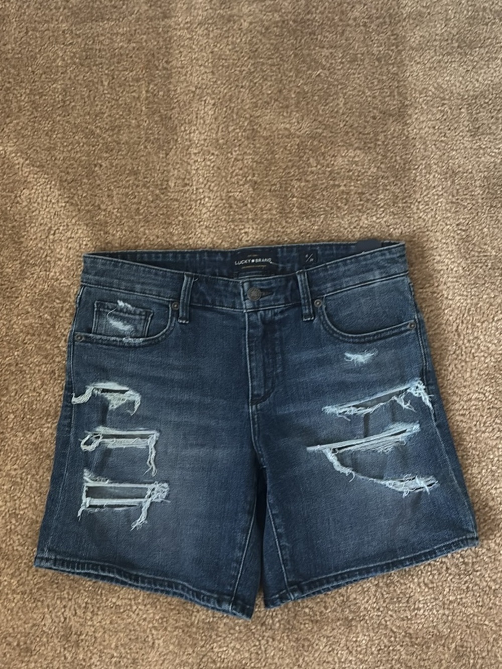 Lucky Brand Distressed Denim Shorts The Roll up Size 6/28